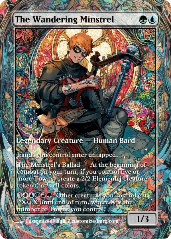 mtg final fantasy minstrel The Wandering Minstrel (Borderless) (Surge Foil) main image 1