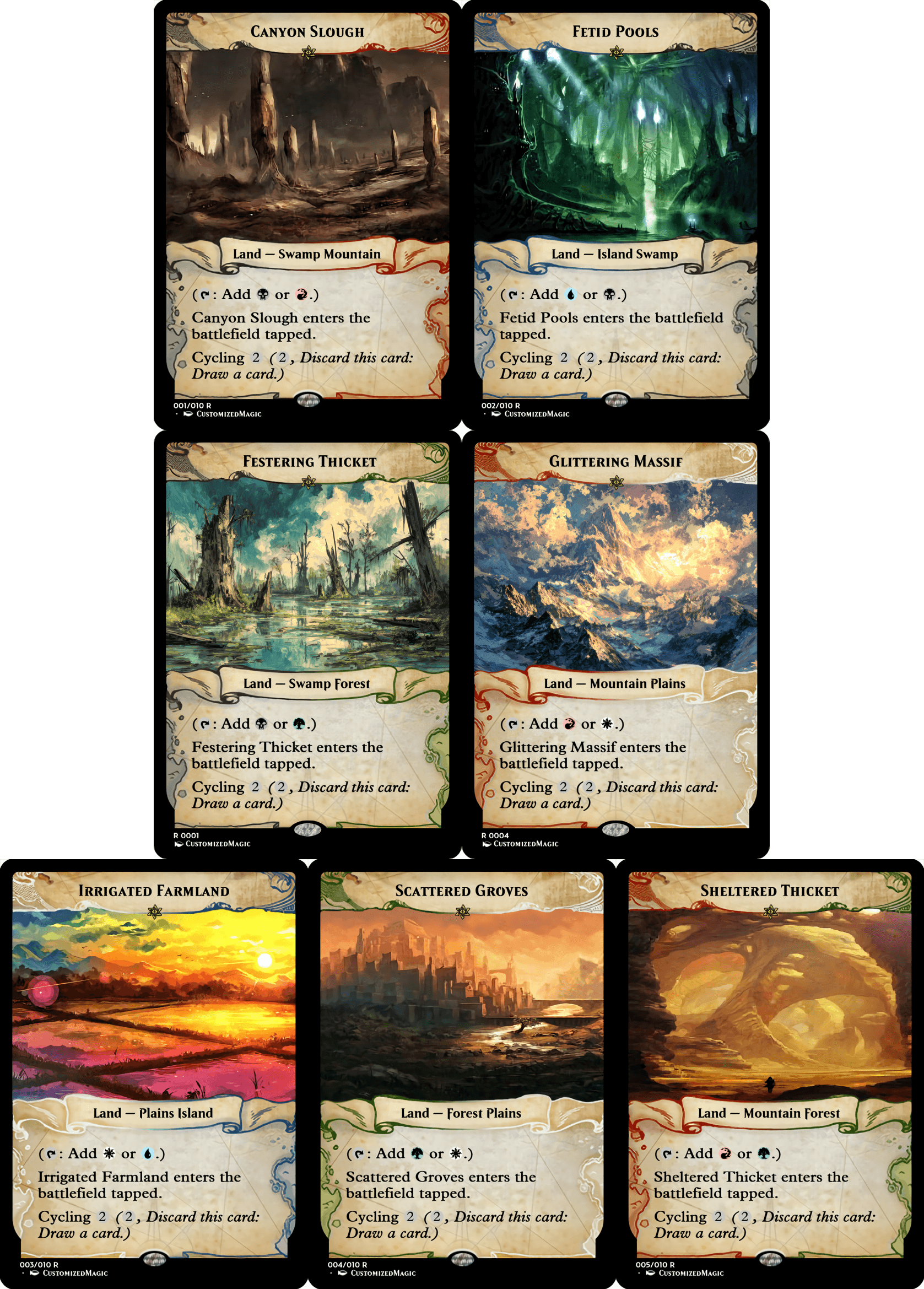Cycling Dual Lands - Ixalan Frame | Magic The Gathering Proxy Cards