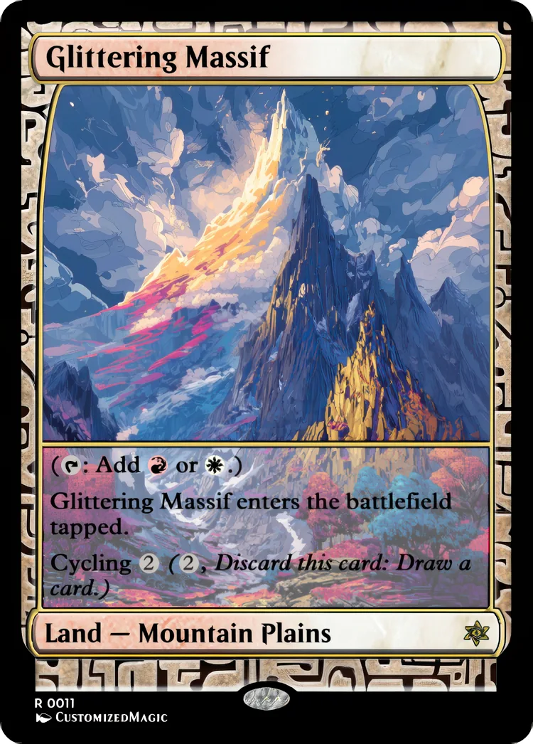 Cycling Dual Lands - Expedition Frame | Glittering Massif | Magic the Gathering / MTG Proxy Cards | Shock Lands