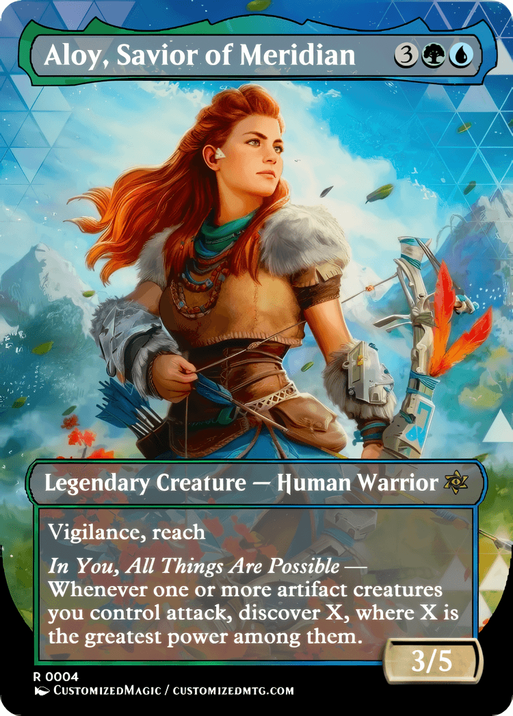 Secret Lair x PlayStation | Aloy Savior of Meridian | Magic the Gathering / MTG Proxy Cards | Magic the Gathering Proxy Cards Secret Lair x PlayStation | Aloy Savior of Meridian | Magic the Gathering / MTG Proxy Cards | Magic the Gathering Proxy Cards