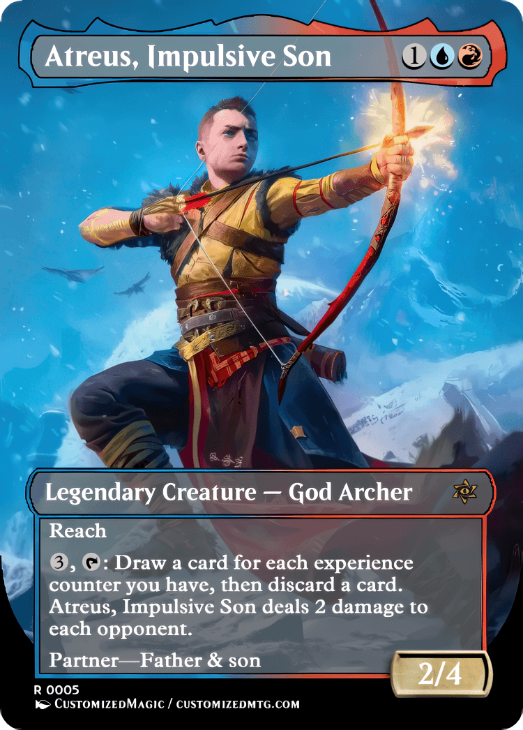 Secret Lair x PlayStation | Atreus Impulsive Son | Magic the Gathering / MTG Proxy Cards | Magic the Gathering Proxy Cards Secret Lair x PlayStation | Atreus Impulsive Son | Magic the Gathering / MTG Proxy Cards | Magic the Gathering Proxy Cards