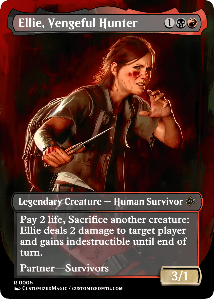 Secret Lair x PlayStation | Ellie Vengeful Hunter | Magic the Gathering / MTG Proxy Cards | Magic the Gathering Proxy Cards Secret Lair x PlayStation | Ellie Vengeful Hunter | Magic the Gathering / MTG Proxy Cards | Magic the Gathering Proxy Cards