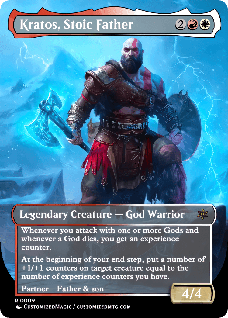 Secret Lair x PlayStation | Kratos Stoic Father | Magic the Gathering / MTG Proxy Cards | Magic the Gathering Proxy Cards Secret Lair x PlayStation | Kratos Stoic Father | Magic the Gathering / MTG Proxy Cards | Magic the Gathering Proxy Cards