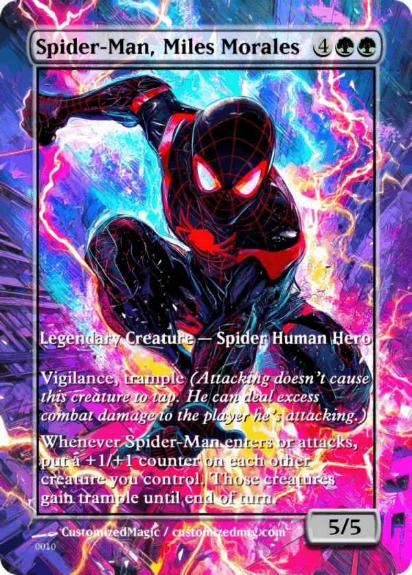 spider man miles morales mtg card / Ultimate Spider-Man Borderless Foil - SPM Those creatures gain trample until end of turn. Miles Morales // Ultimate Spider-Man