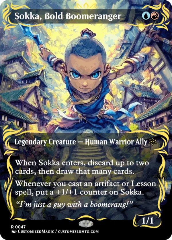 mtg cards with buyback Sokka, Tenacious Tactician [Avatar: The Last Airbender Prerelease Card