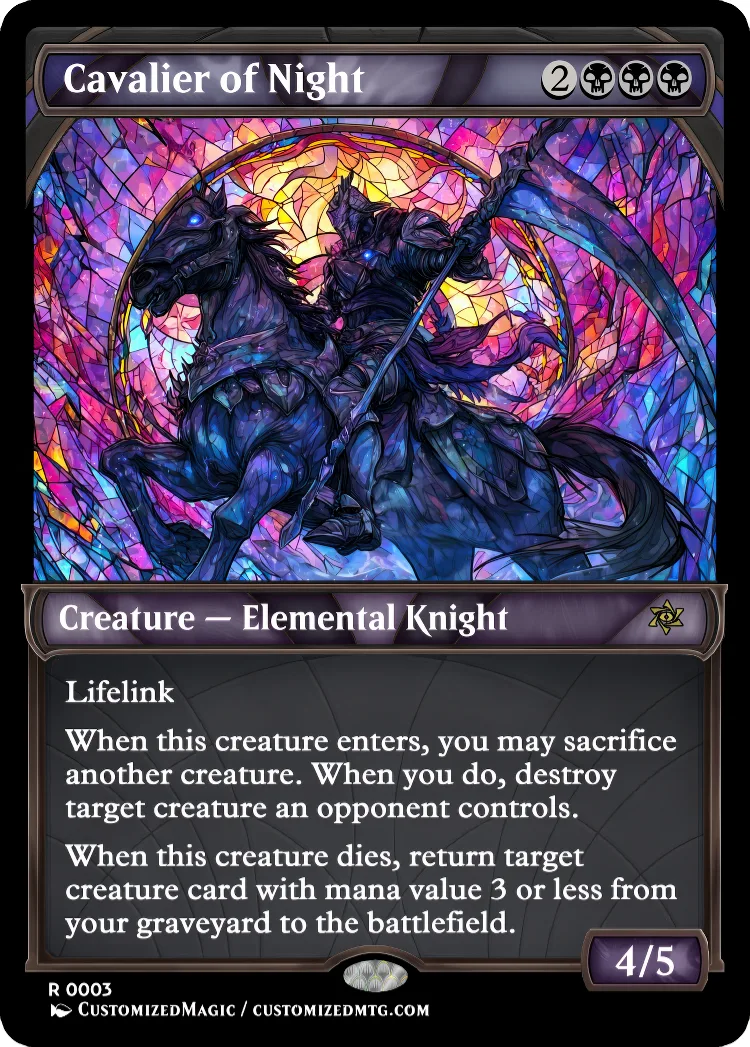 Cavalier Elemental Knight Cycle | Cavalier of Night | Magic the Gathering / MTG Proxy Cards | Magic the Gathering Proxy Cards