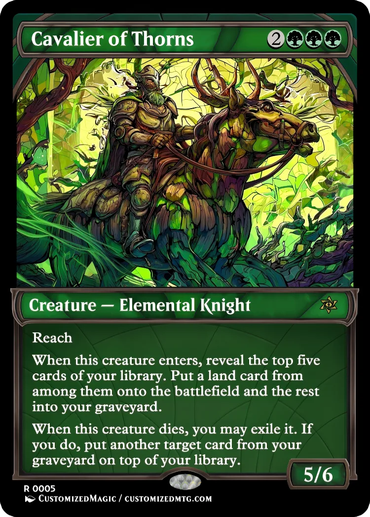Cavalier Elemental Knight Cycle | Cavalier of Thorns | Magic the Gathering / MTG Proxy Cards | Magic the Gathering Proxy Cards