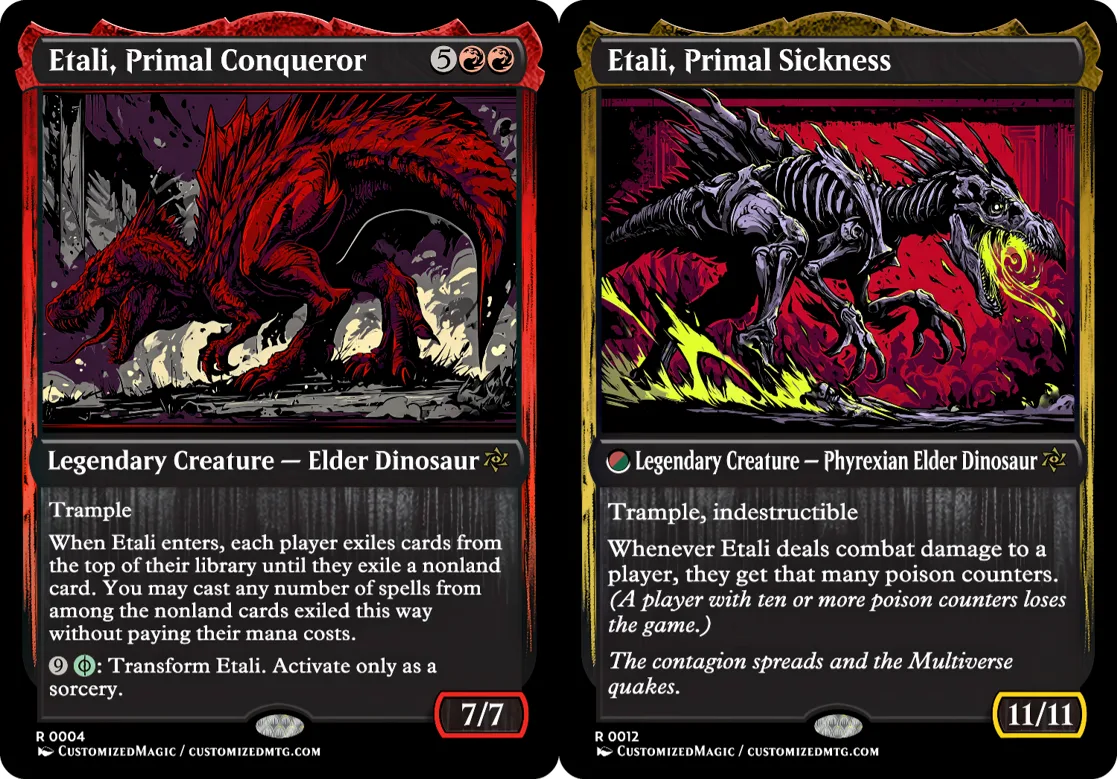 Etali, Primal Conqueror // Etali, Primal Sickness | Etali Primal Conqueror and Etali Primal Sickness.2 | Magic the Gathering / MTG Proxy Cards | Magic the Gathering Proxy Cards