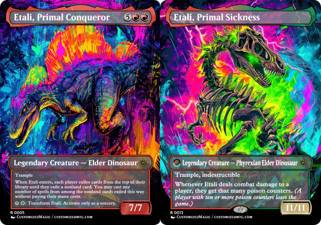 Etali, Primal Conqueror // Etali, Primal Sickness | Etali Primal Conqueror and Etali Primal Sickness.4 | Magic the Gathering / MTG Proxy Cards | Magic the Gathering Proxy Cards