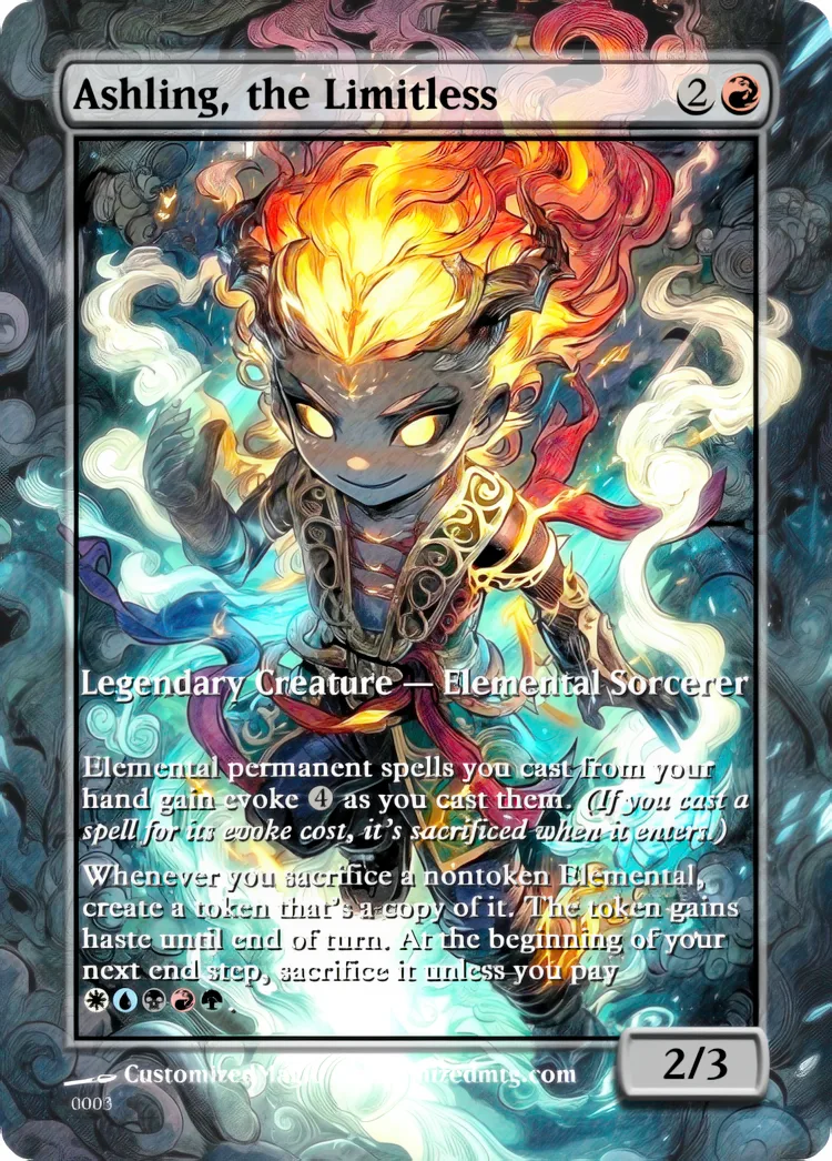 Lorwyn Eclipsed Commanders - Chibi Edition | Ashling the Limitless | Magic the Gathering / MTG Proxy Cards | Magic the Gathering Proxy Cards