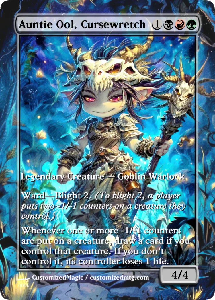 Lorwyn Eclipsed Commanders - Chibi Edition | Auntie Ool Cursewretch | Magic the Gathering / MTG Proxy Cards | Magic the Gathering Proxy Cards