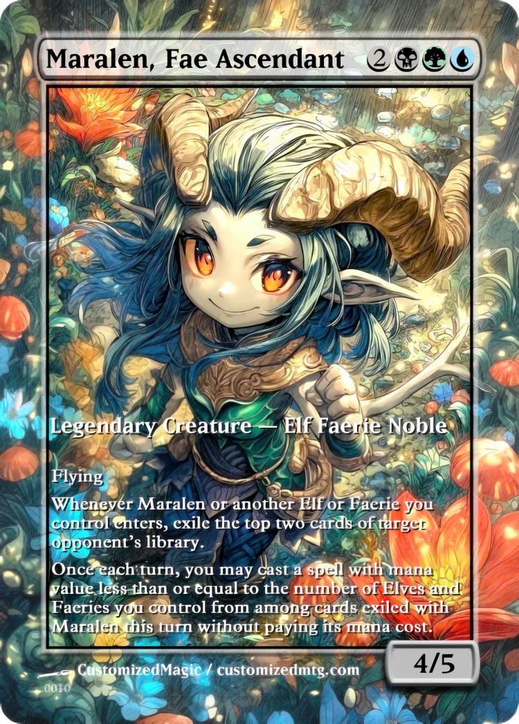 Lorwyn Eclipsed Commanders - Chibi Edition | Maralen Fae Ascendant | Magic the Gathering / MTG Proxy Cards | Magic the Gathering Proxy Cards