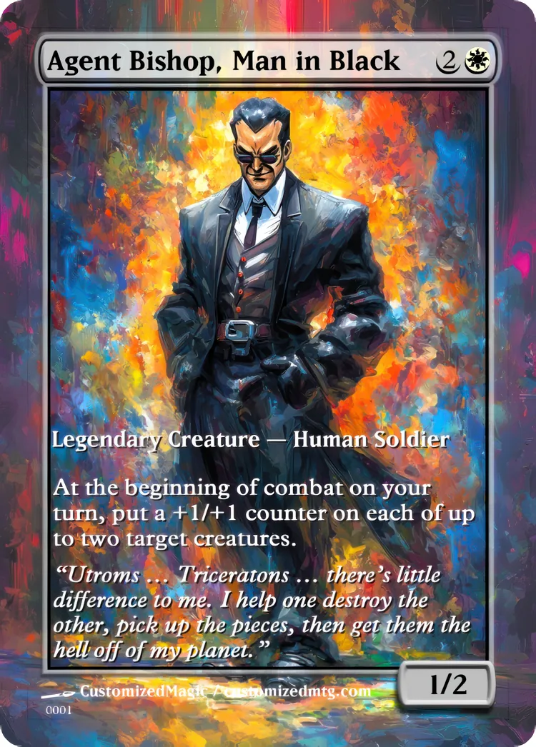 Teenage Mutant Ninja Turtles Commanders - Oil Painted Edition Part 1 of 2 | Agent Bishop Man in Black | Magic the Gathering / MTG Proxy Cards | Magic the Gathering Proxy Cards