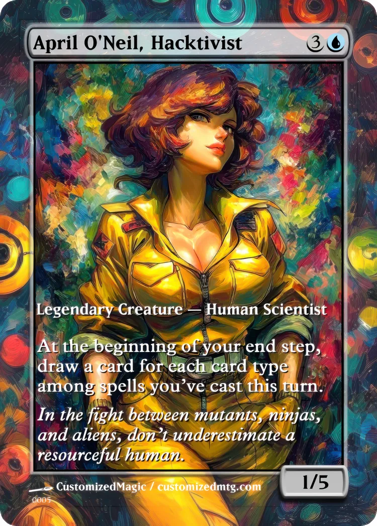 Teenage Mutant Ninja Turtles Commanders - Oil Painted Edition Part 1 of 2 | April ONeil Hacktivist | Magic the Gathering / MTG Proxy Cards | Magic the Gathering Proxy Cards