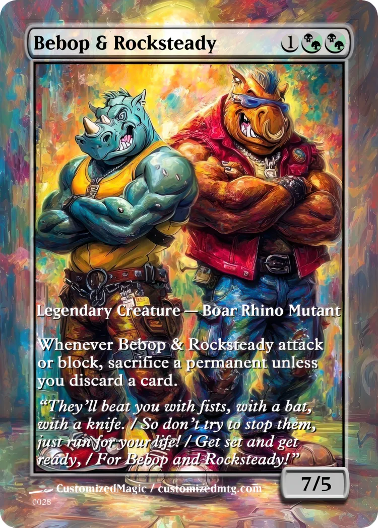 Teenage Mutant Ninja Turtles Commanders - Oil Painted Edition Part 1 of 2 | Bebop Rocksteady | Magic the Gathering / MTG Proxy Cards | Magic the Gathering Proxy Cards