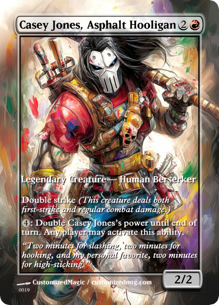 Teenage Mutant Ninja Turtles Eternal Commanders - Oil Painted Edition 1 of 2 | Casey Jones Asphalt Hooligan | Magic the Gathering / MTG Proxy Cards | Magic the Gathering Proxy Cards