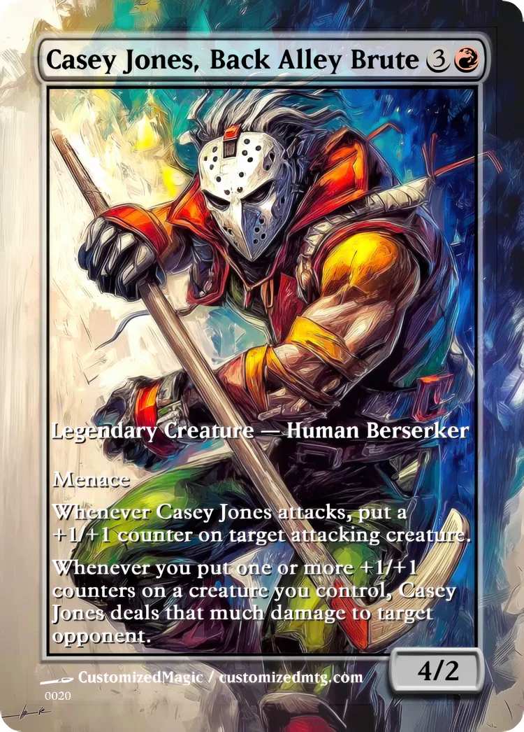 Teenage Mutant Ninja Turtles Eternal Commanders - Oil Painted Edition 1 of 2 | Casey Jones Back Alley Brute | Magic the Gathering / MTG Proxy Cards | Magic the Gathering Proxy Cards