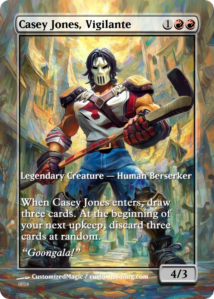 Teenage Mutant Ninja Turtles Commanders - Oil Painted Edition Part 1 of 2 | Casey Jones Vigilante | Magic the Gathering / MTG Proxy Cards | Magic the Gathering Proxy Cards