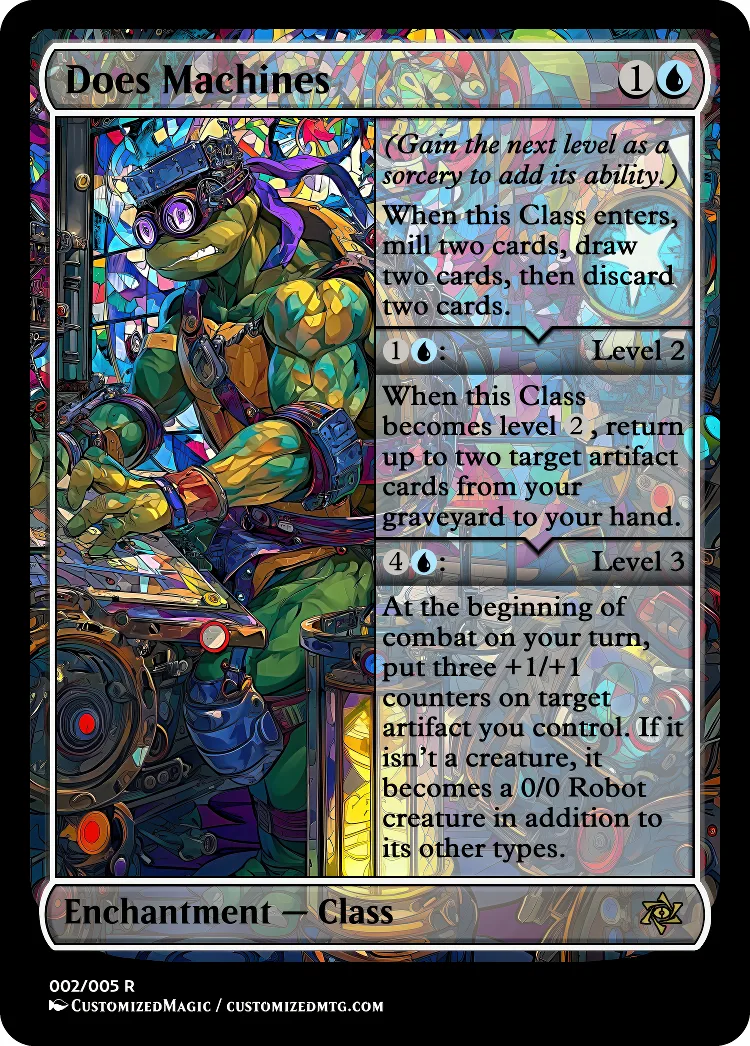 Teenage Mutant Ninja Turtles - Class Cycle - Stained Glass Edition | Does Machines | Magic the Gathering / MTG Proxy Cards | Magic the Gathering Proxy Cards