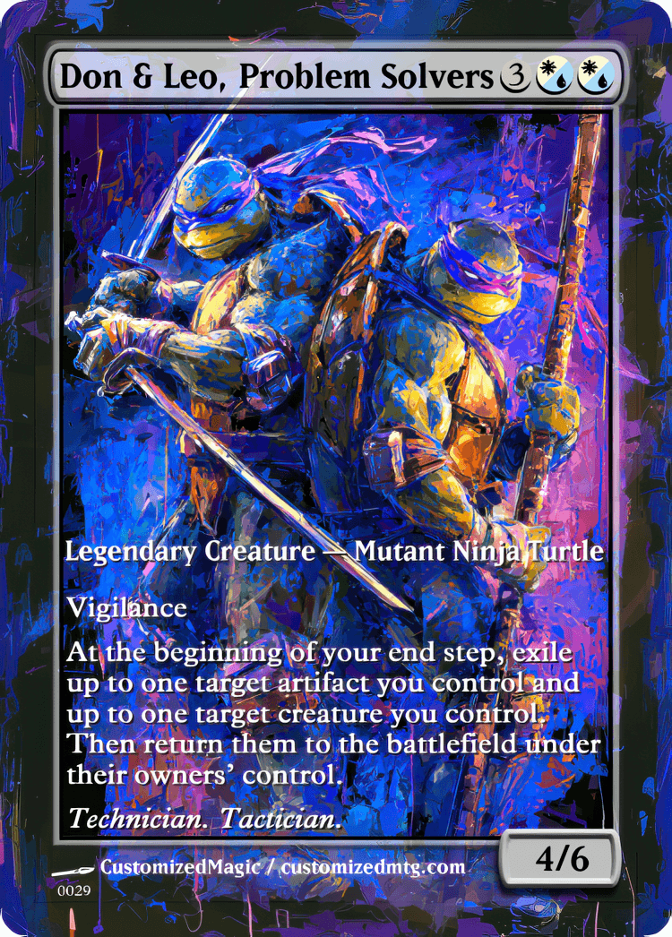 Teenage Mutant Ninja Turtles Commanders - Oil Painted Edition Part 1 of 2 | Don Leo Problem Solvers | Magic the Gathering / MTG Proxy Cards | Magic the Gathering Proxy Cards Teenage Mutant Ninja Turtles Commanders - Oil Painted Edition Part 1 of 2 | Don Leo Problem Solvers | Magic the Gathering / MTG Proxy Cards | Magic the Gathering Proxy Cards