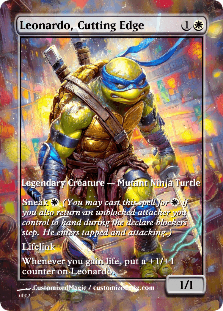 Teenage Mutant Ninja Turtles Commanders - Oil Painted Edition Part 1 of 2 | Leonardo Cutting Edge | Magic the Gathering / MTG Proxy Cards | Magic the Gathering Proxy Cards Teenage Mutant Ninja Turtles Commanders - Oil Painted Edition Part 1 of 2 | Leonardo Cutting Edge | Magic the Gathering / MTG Proxy Cards | Magic the Gathering Proxy Cards