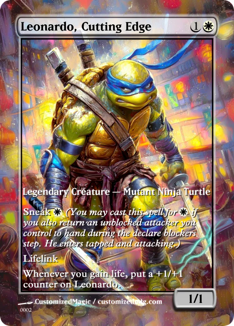 Teenage Mutant Ninja Turtles Commanders - Oil Painted Edition Part 1 of 2 | Leonardo Cutting Edge | Magic the Gathering / MTG Proxy Cards | Magic the Gathering Proxy Cards