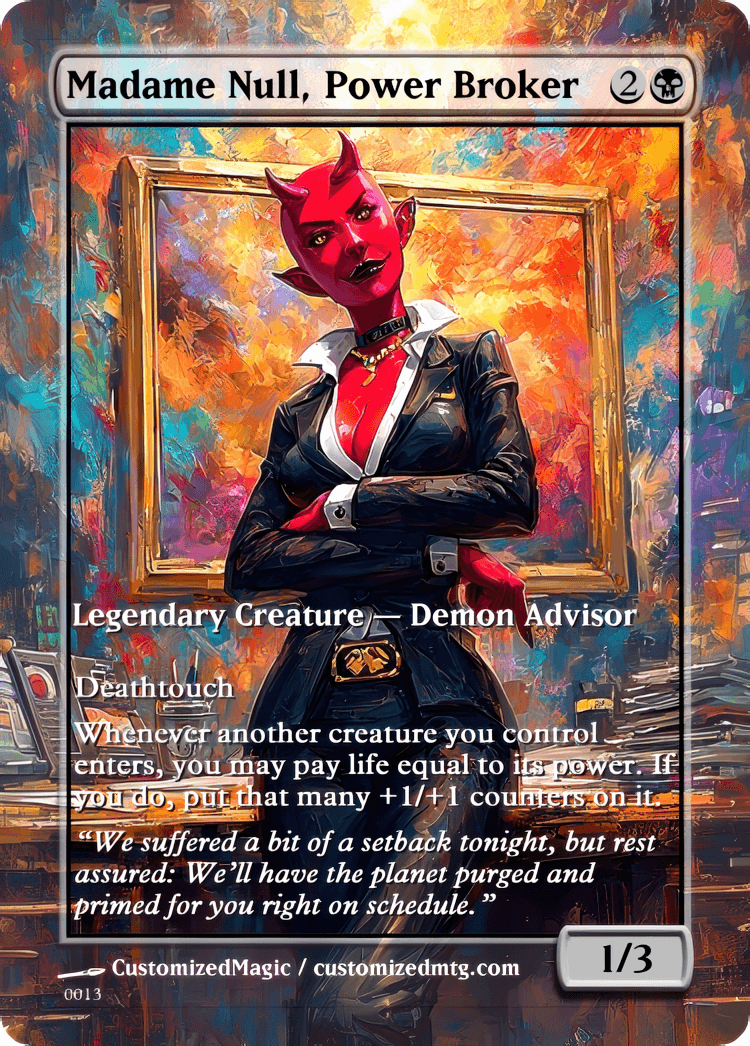 Teenage Mutant Ninja Turtles Commanders - Oil Painted Edition Part 1 of 2 | Madame Null Power Broker.1 | Magic the Gathering / MTG Proxy Cards | Magic the Gathering Proxy Cards Teenage Mutant Ninja Turtles Commanders - Oil Painted Edition Part 1 of 2 | Madame Null Power Broker.1 | Magic the Gathering / MTG Proxy Cards | Magic the Gathering Proxy Cards