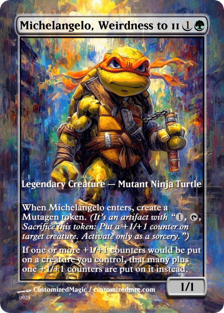 Teenage Mutant Ninja Turtles Commanders - Oil Painted Edition Part 2 of 2 | Michelangelo Weirdness to 11 | Magic the Gathering / MTG Proxy Cards | Magic the Gathering Proxy Cards Teenage Mutant Ninja Turtles Commanders - Oil Painted Edition Part 2 of 2 | Michelangelo Weirdness to 11 | Magic the Gathering / MTG Proxy Cards | Magic the Gathering Proxy Cards