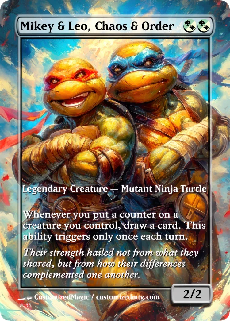 Teenage Mutant Ninja Turtles Commanders - Oil Painted Edition Part 2 of 2 | Mikey Leo Chaos Order | Magic the Gathering / MTG Proxy Cards | Magic the Gathering Proxy Cards