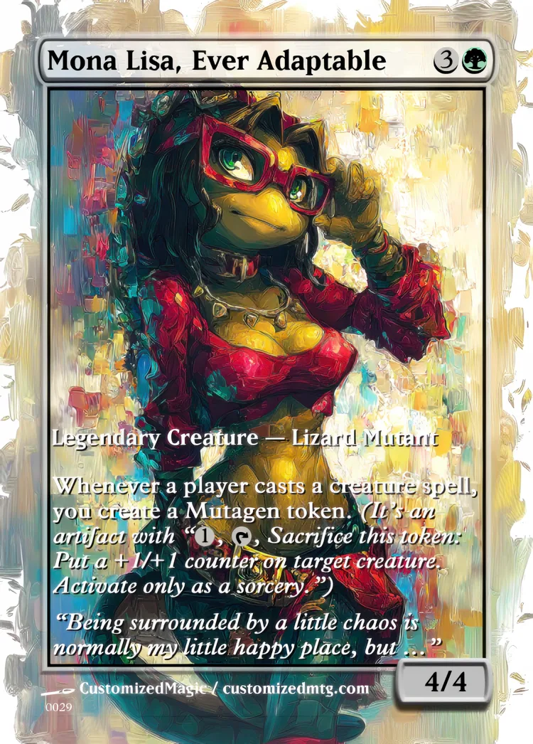 Teenage Mutant Ninja Turtles Eternal Commanders - Oil Painted Edition 2 of 2 | Mona Lisa Ever Adaptable | Magic the Gathering / MTG Proxy Cards | Magic the Gathering Proxy Cards