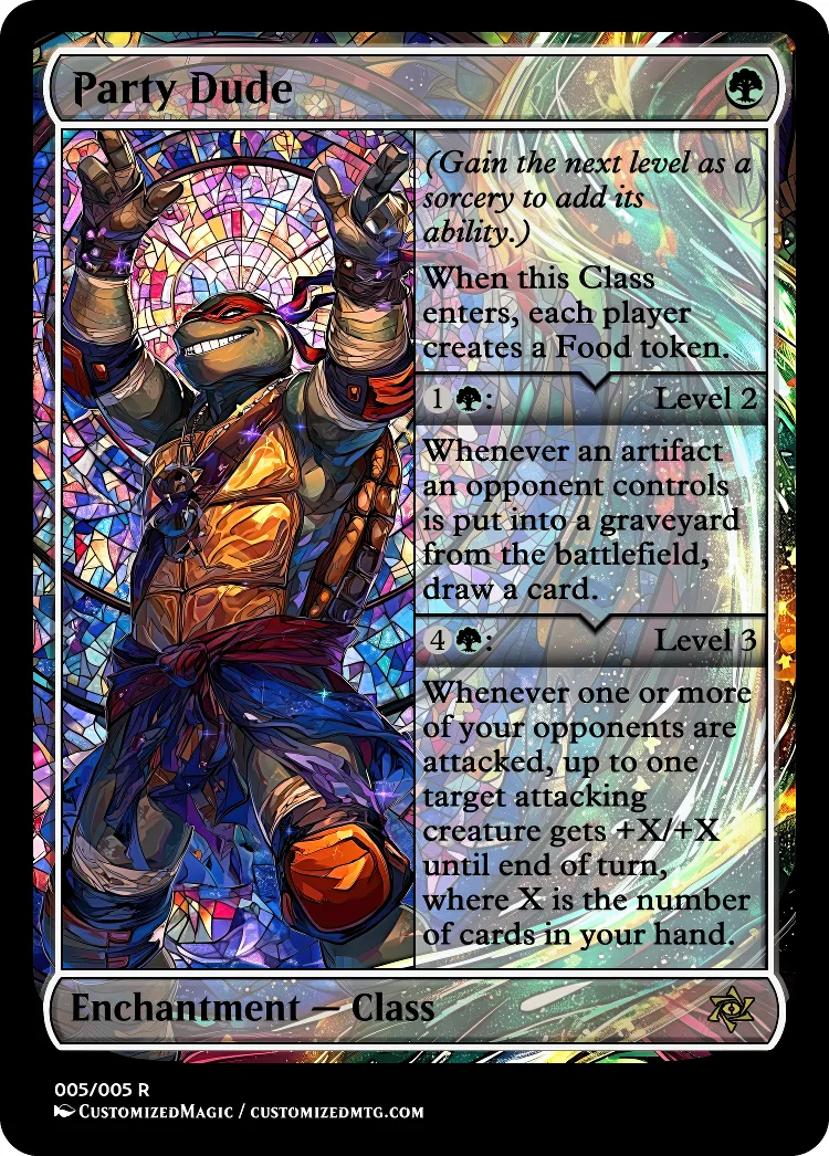 Teenage Mutant Ninja Turtles - Class Cycle - Stained Glass Edition | Party Dude | Magic the Gathering / MTG Proxy Cards | Magic the Gathering Proxy Cards