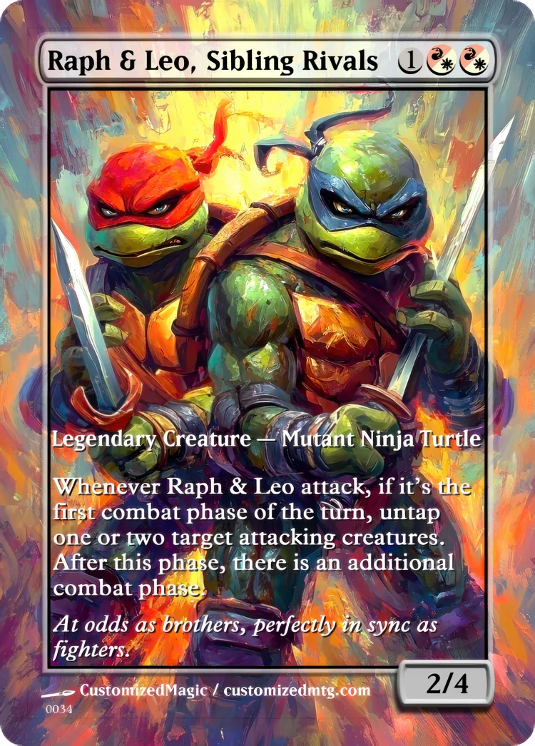 Teenage Mutant Ninja Turtles Commanders - Oil Painted Edition Part 2 of 2 | Raph Leo Sibling Rivals | Magic the Gathering / MTG Proxy Cards | Magic the Gathering Proxy Cards
