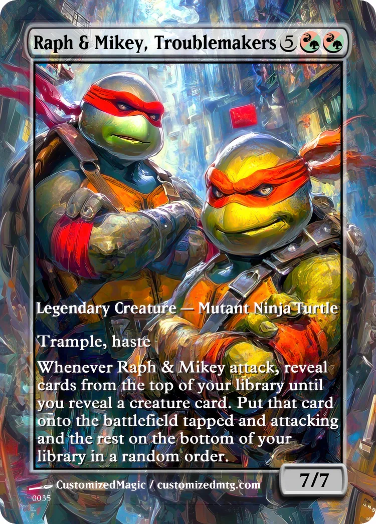 Teenage Mutant Ninja Turtles Commanders - Oil Painted Edition Part 2 of 2 | Raph Mikey Troublemakers | Magic the Gathering / MTG Proxy Cards | Magic the Gathering Proxy Cards
