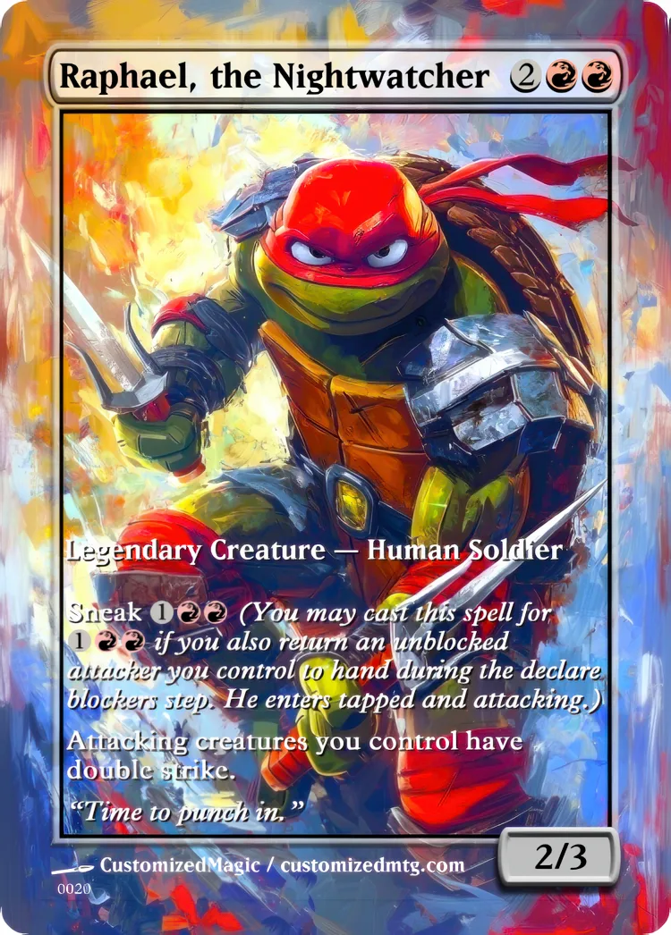 Teenage Mutant Ninja Turtles Commanders - Oil Painted Edition Part 2 of 2 | Raphael the Nightwatcher | Magic the Gathering / MTG Proxy Cards | Magic the Gathering Proxy Cards