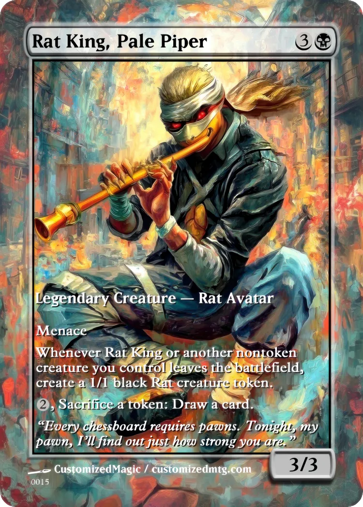 Teenage Mutant Ninja Turtles Eternal Commanders - Oil Painted Edition 2 of 2 | Rat King Pale Piper | Magic the Gathering / MTG Proxy Cards | Magic the Gathering Proxy Cards
