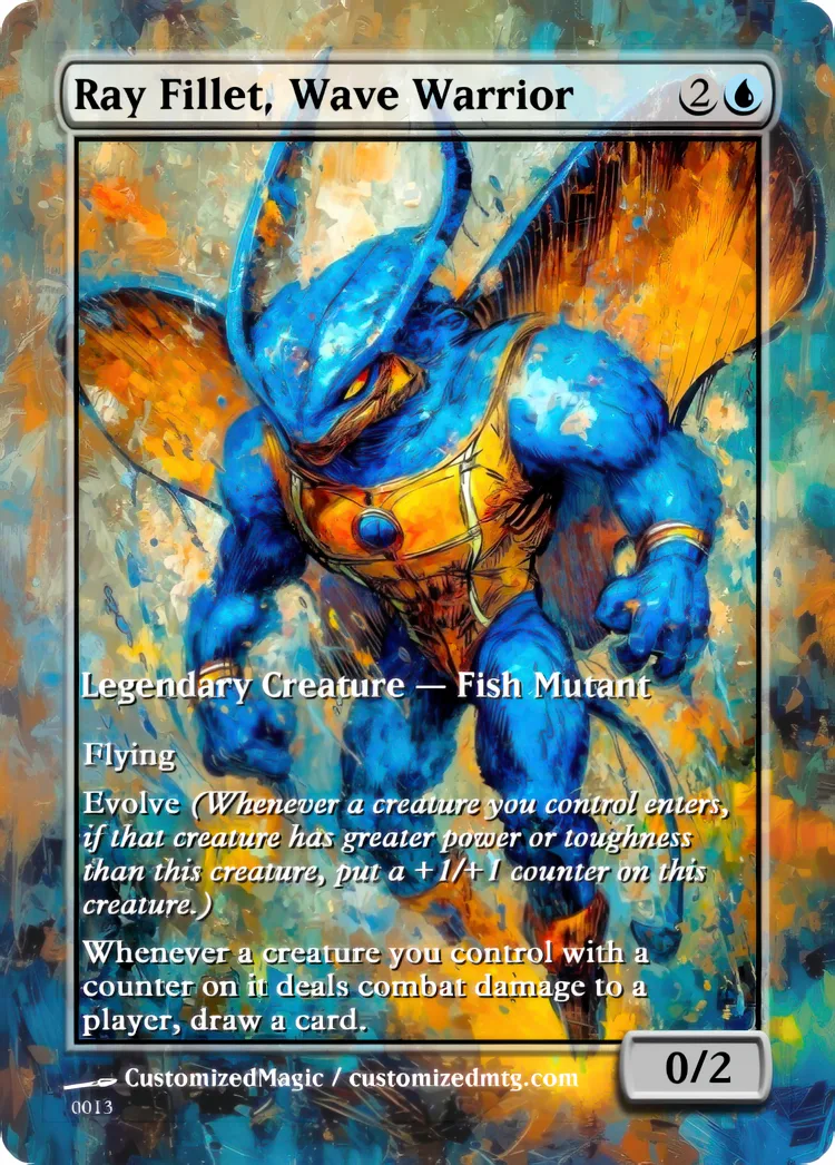 Teenage Mutant Ninja Turtles Eternal Commanders - Oil Painted Edition 2 of 2 | Ray Fillet Wave Warrior | Magic the Gathering / MTG Proxy Cards | Magic the Gathering Proxy Cards