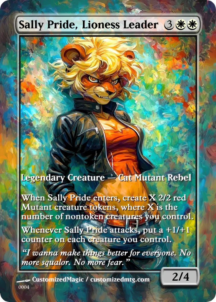 Teenage Mutant Ninja Turtles Commanders - Oil Painted Edition Part 2 of 2 | Sally Pride Lioness Leader | Magic the Gathering / MTG Proxy Cards | Magic the Gathering Proxy Cards