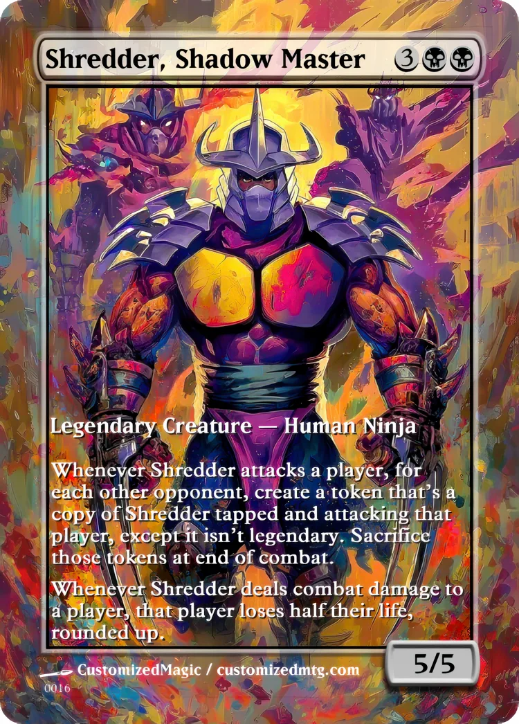 Teenage Mutant Ninja Turtles Eternal Commanders - Oil Painted Edition 2 of 2 | Shredder Shadow Master | Magic the Gathering / MTG Proxy Cards | Magic the Gathering Proxy Cards