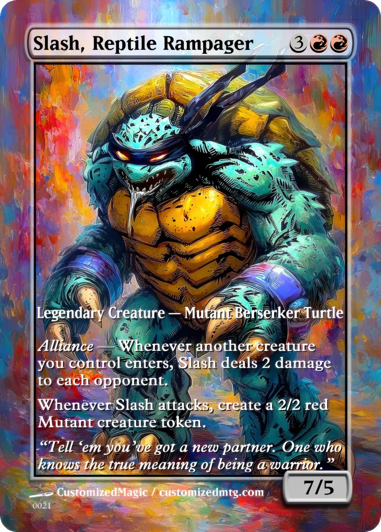 Teenage Mutant Ninja Turtles Commanders - Oil Painted Edition Part 2 of 2 | Slash Reptile Rampager | Magic the Gathering / MTG Proxy Cards | Magic the Gathering Proxy Cards
