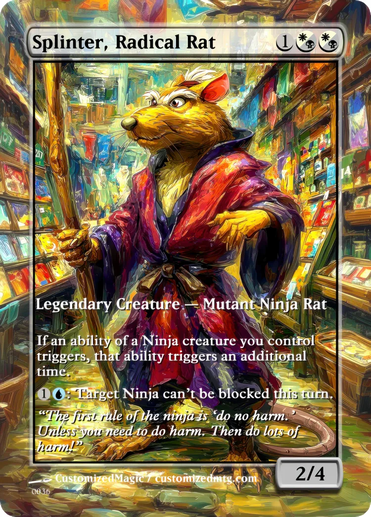 Teenage Mutant Ninja Turtles Commanders - Oil Painted Edition Part 2 of 2 | Splinter Radical Rat | Magic the Gathering / MTG Proxy Cards | Magic the Gathering Proxy Cards