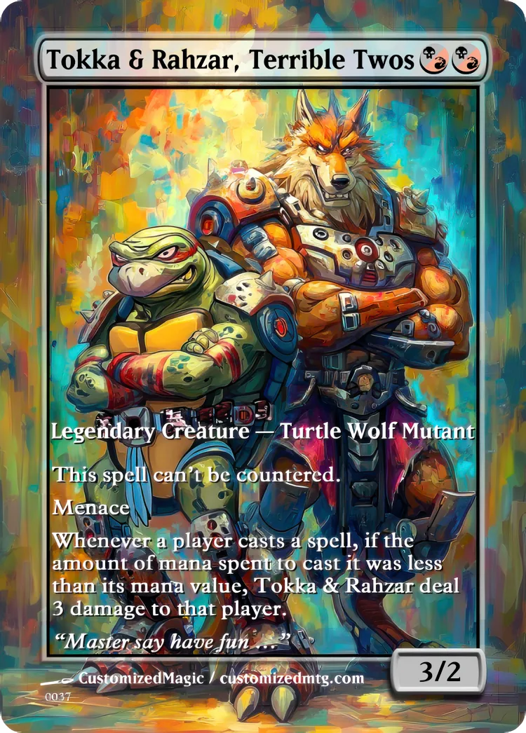 Teenage Mutant Ninja Turtles Commanders - Oil Painted Edition Part 2 of 2 | Tokka Rahzar Terrible Twos | Magic the Gathering / MTG Proxy Cards | Magic the Gathering Proxy Cards