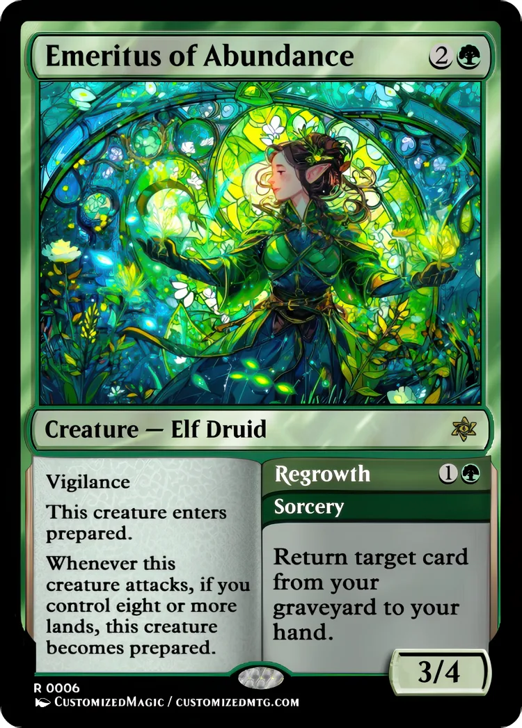 Secrets of Strixhaven -Emeritus Cycle | Emeritus of Abundance | Magic the Gathering / MTG Proxy Cards | Magic the Gathering Proxy Cards