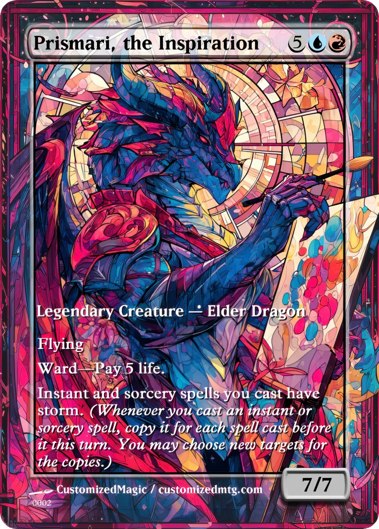 Secrets of Strixhaven - Elder Dragon - Stained Glass Edition | Prismari the Inspiration | Magic the Gathering / MTG Proxy Cards | Magic the Gathering Proxy Cards