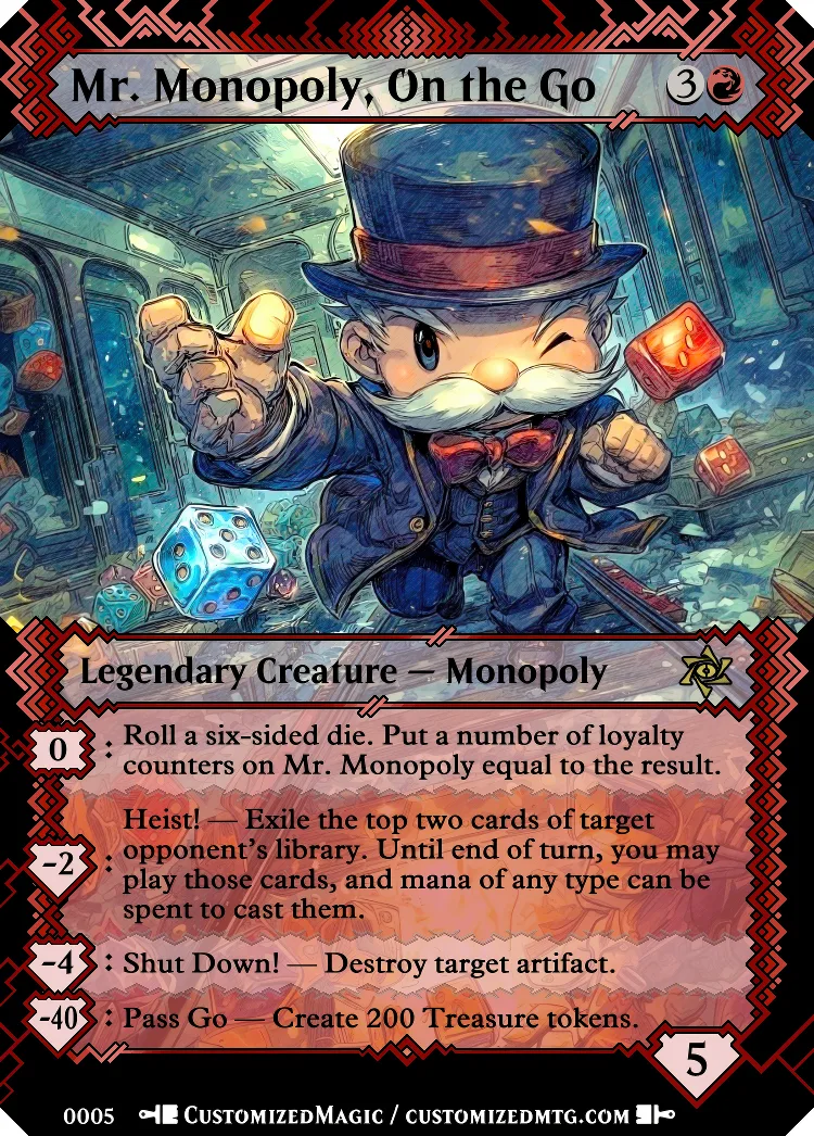 2023 Heroes of the Realm – Mr. Monopoly, On the Go | Mr. Monopoly On the Go.4 | Magic the Gathering / MTG Proxy Cards | Magic the Gathering Proxy Cards