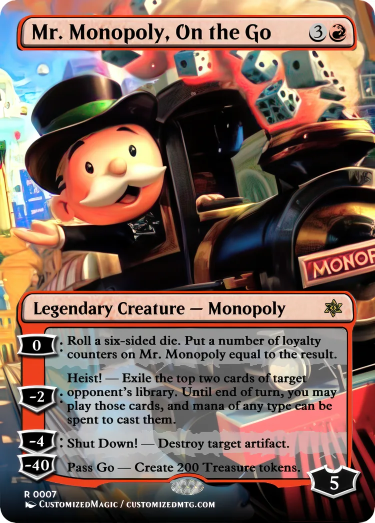 2023 Heroes of the Realm – Mr. Monopoly, On the Go | Mr. Monopoly On the Go.6 | Magic the Gathering / MTG Proxy Cards | Magic the Gathering Proxy Cards
