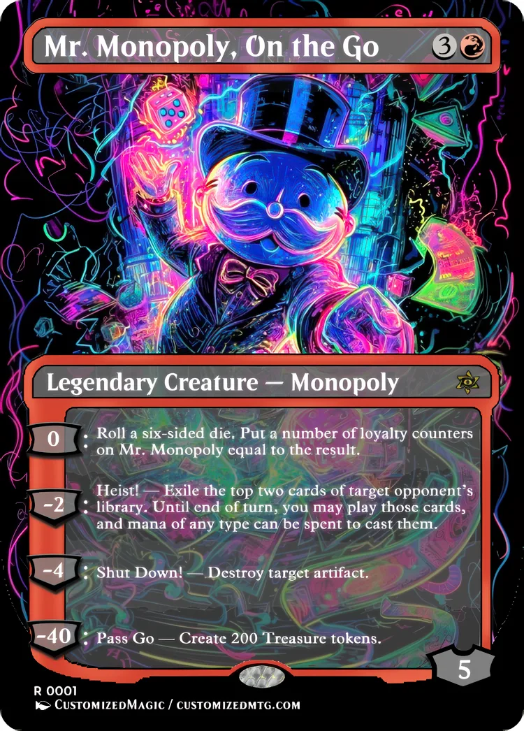 2023 Heroes of the Realm – Mr. Monopoly, On the Go | Mr. Monopoly On the Go | Magic the Gathering / MTG Proxy Cards | Magic the Gathering Proxy Cards