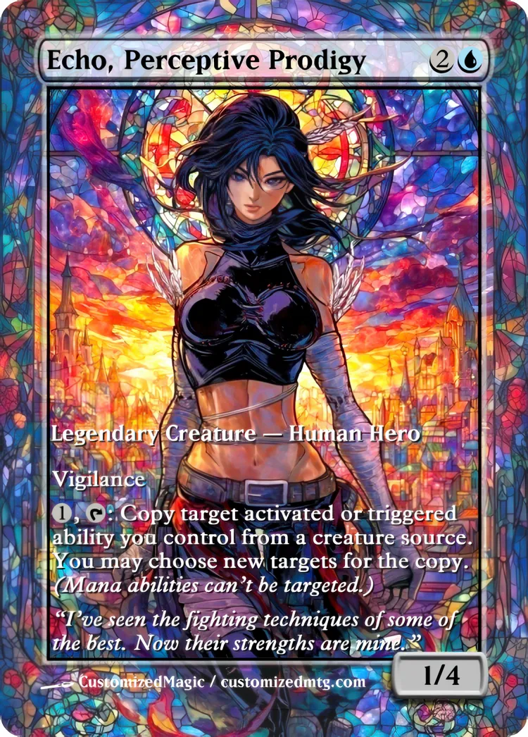 Marvel Super Heroes - Commanders - Stained Glass Edition Part 2 of 6 | Echo Perceptive Prodigy | Magic the Gathering / MTG Proxy Cards | Magic the Gathering Proxy Cards