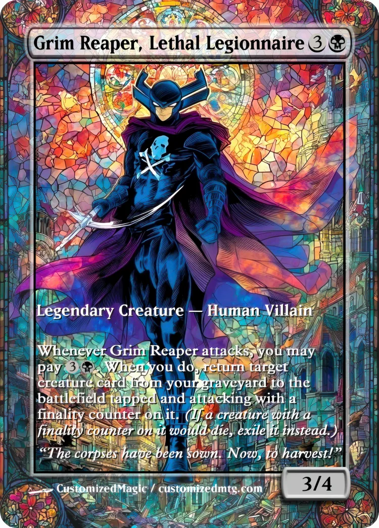 Marvel Super Heroes - Commanders - Stained Glass Edition Part 2 of 6 | Grim Reaper Lethal Legionnaire | Magic the Gathering / MTG Proxy Cards | Magic the Gathering Proxy Cards
