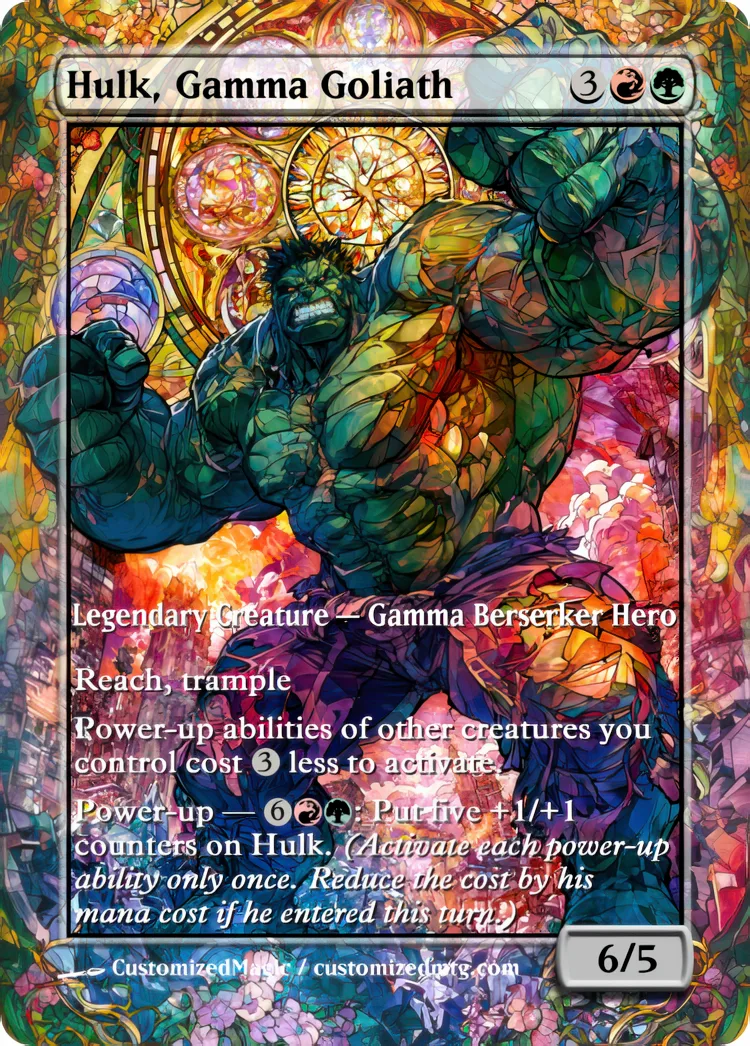 Marvel Super Heroes - Commanders - Stained Glass Edition Part 2 of 6 | Hulk Gamma Goliath.2 | Magic the Gathering / MTG Proxy Cards | Magic the Gathering Proxy Cards