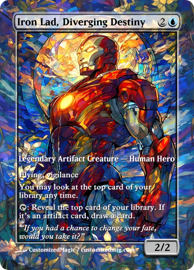 Marvel Super Heroes - Commanders - Stained Glass Edition Part 3 of 6 | Iron Lad Diverging Destiny | Magic the Gathering / MTG Proxy Cards | Magic the Gathering Proxy Cards